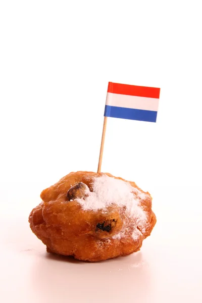 Oliebollen, holländisches traditionelles Neujahrsgebäck — Stockfoto
