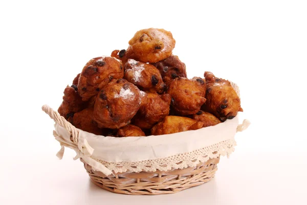 Oliebollen, dutch traditional new year pastry — Zdjęcie stockowe