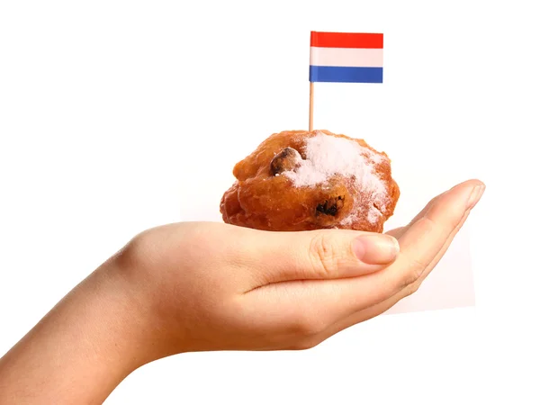 Oliebollen, pastelaria tradicional holandesa do ano novo — Fotografia de Stock