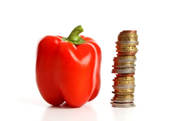 The price of bell peppers — Stock Photo, Image