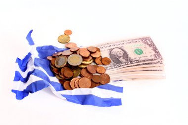 Wrinkled Greek flag clipart