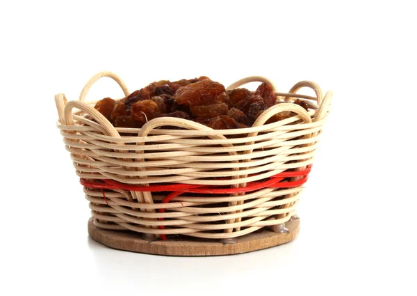 Basket with raisins — Stock Photo, Image