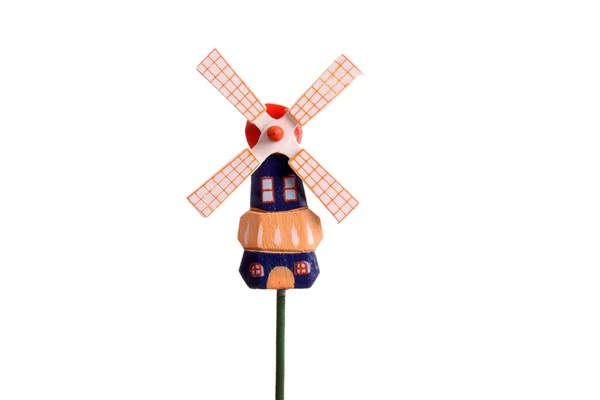 Little Dutch windmill against a white background — Stock Photo, Image