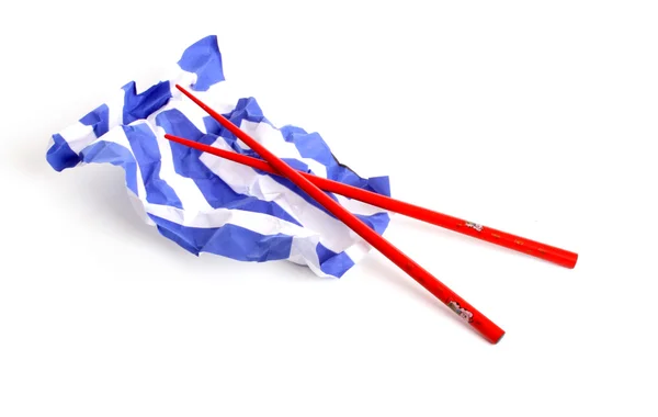 Wrinkled Greek flag — Stock Photo, Image