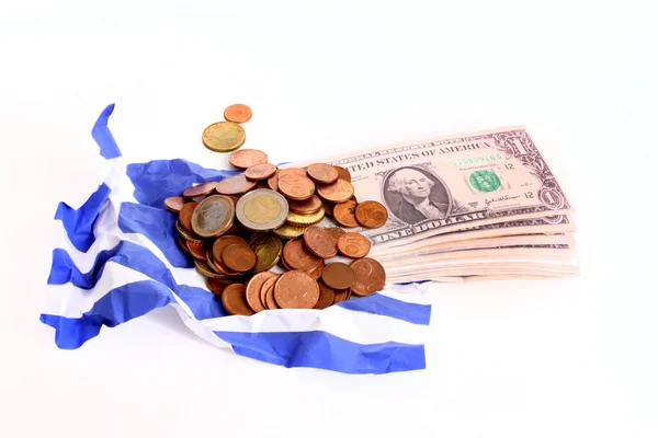 Vrásčitá řecká vlajka — Stock fotografie