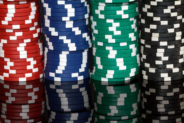Hromádky pokerových žetonů — Stock fotografie
