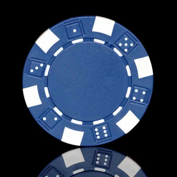 Blå poker chip — Stockfoto