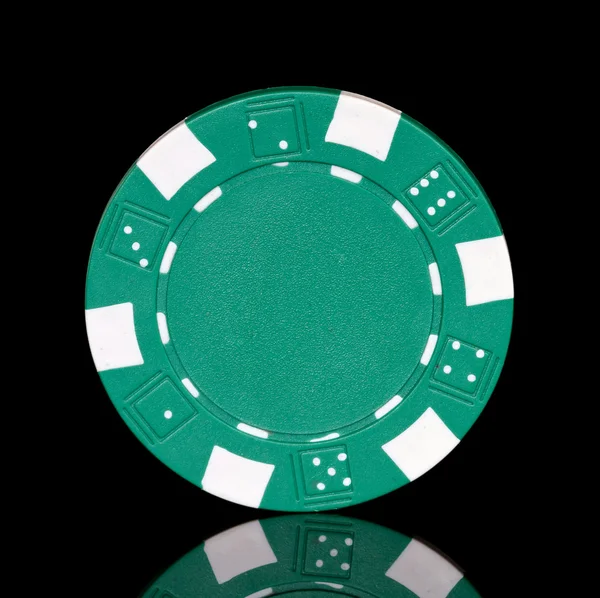 Puce de poker vert — Photo