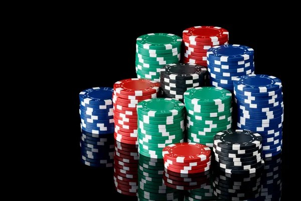 Stapels poker chips — Stockfoto