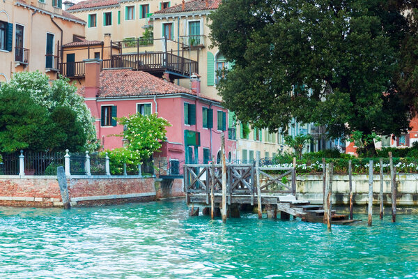 Nice summer venetian canal view, Venice, Italy