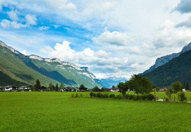 Alps summer village clipart