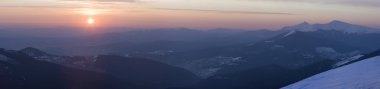 Sunrise mountain panorama clipart