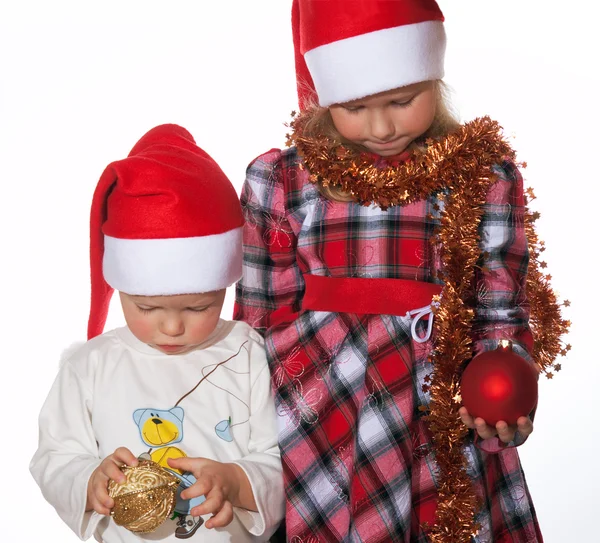 Weihnachten: Bruder und Schwester — Stockfoto
