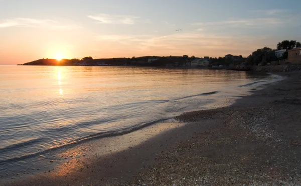 Sjøsolnedgang – stockfoto