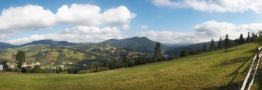 Mountain village panorama clipart