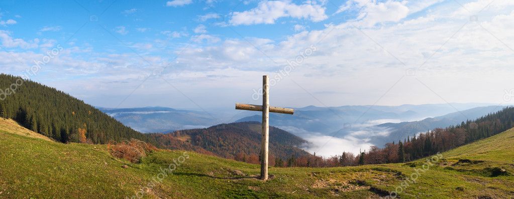 Cross on mountain