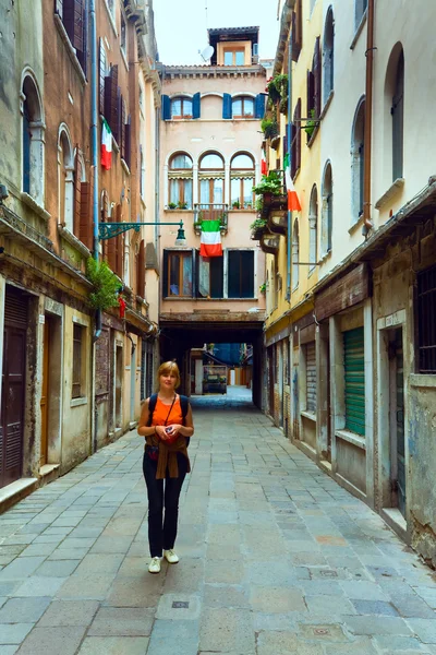 Mulher turista em Veneza — Fotografia de Stock