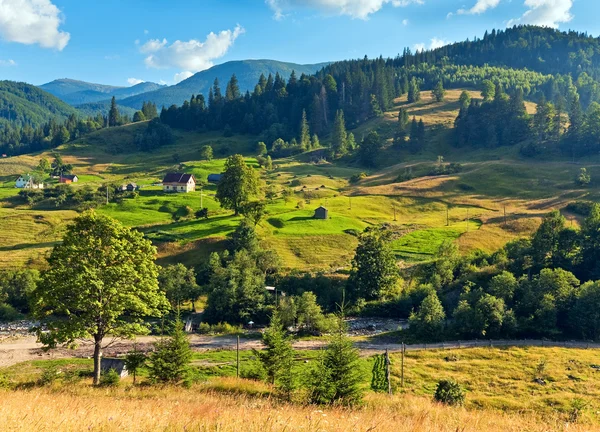 Zomer dorp berglandschap — Stockfoto