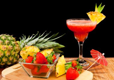 Tropical fruit cocktail clipart