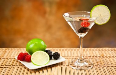 Citrus and berries cocktail clipart