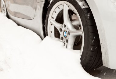 BMW Z4 in snow clipart