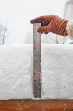 Measuring snow clipart