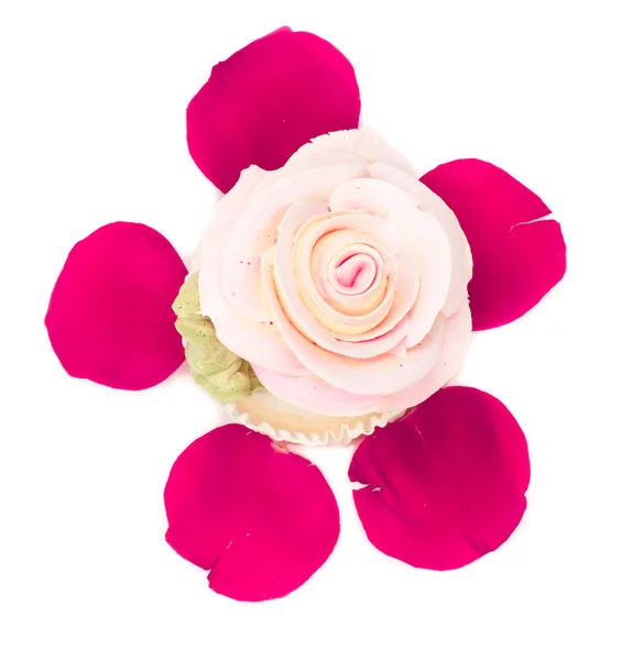 Rose gevormde cupcake — Stockfoto