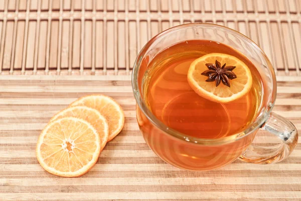 Anise star in hot tea — Stock Photo, Image