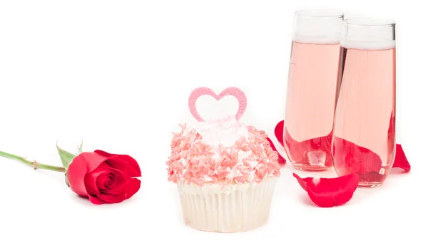 De dag van Valentijnskaarten cupcake — Stockfoto