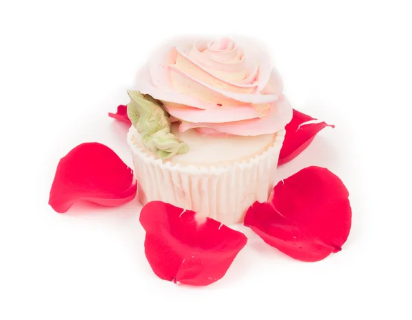 Rose shaped cupcake — Stock Photo, Image