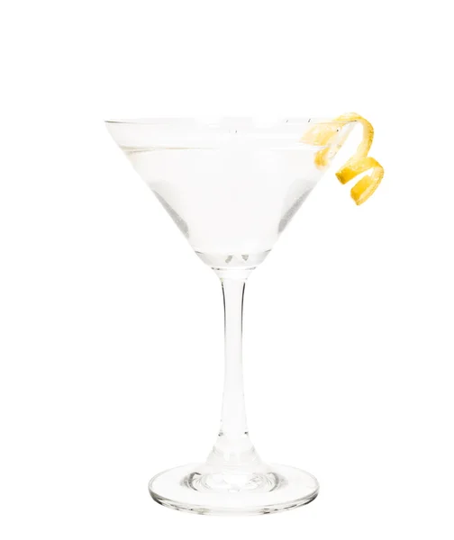 Isolated martini with a lemon twist — Stock Photo, Image