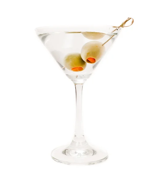 Izolované martini s olivami — Stock fotografie