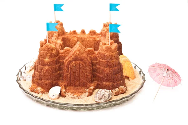 Sand castle cake — Stock Photo, Image