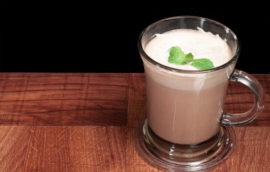 Chocolate cocktail with fresh mint clipart