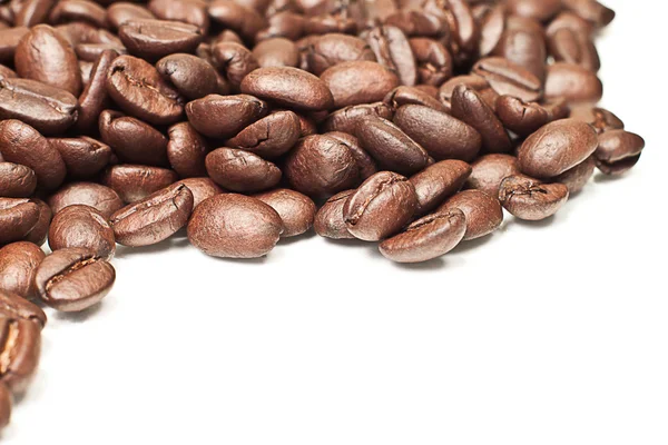 stock image Cooffee beans over white