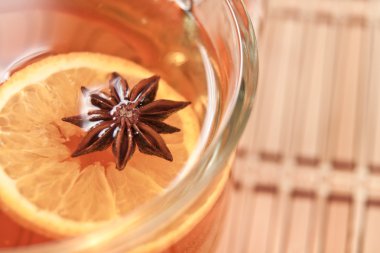 Anise star in hot tea clipart