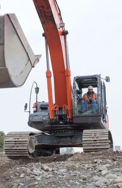 stock image Man in an excavator