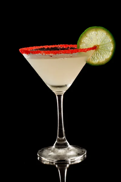 Key lime martini with red sugar — Stock Photo, Image