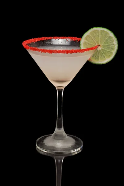Key lime martini with red sugar — Stock Photo, Image