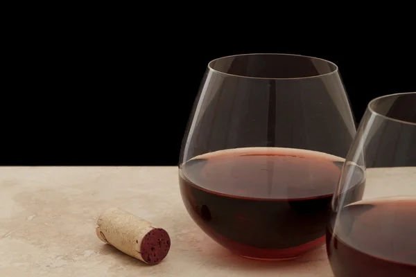Stielloses Glas Rotwein — Stockfoto