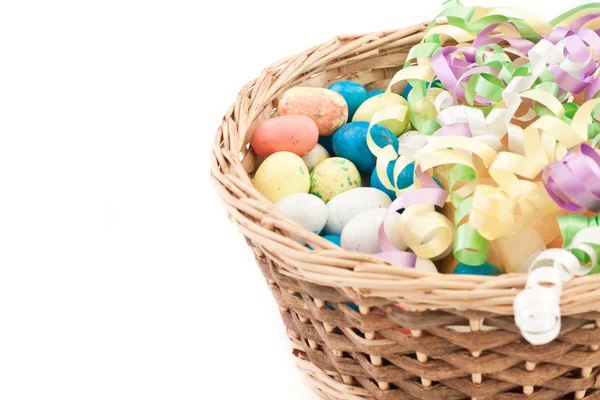 Easter basket isolated on white — Stock Photo, Image