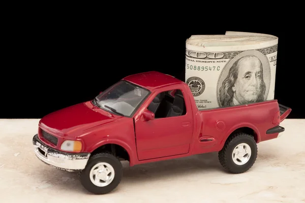 Caminhão cheio de dinheiro — Fotografia de Stock