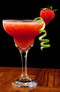 Fresh strawberry cocktail clipart