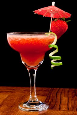 Fresh strawberry cocktail clipart