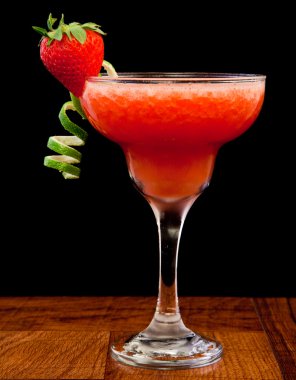 Fresh strawberry cocktail clipart