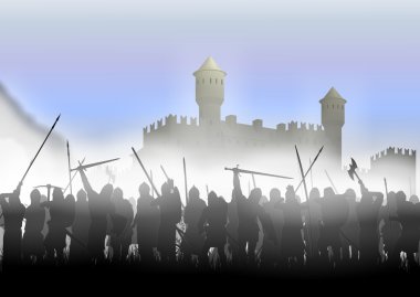 Infantry in the fog clipart