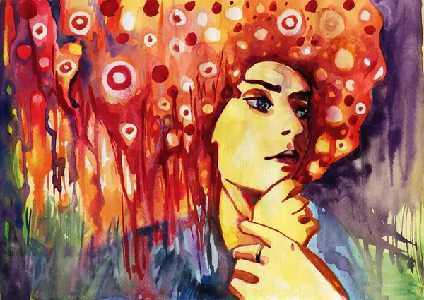 Watercolor portrait — Stock Image Watercolor portrait Royalty Free Stock Images