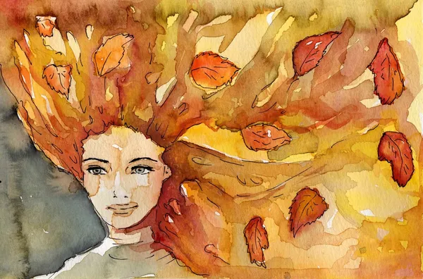 . autumn portrait — Stock Photo, Image