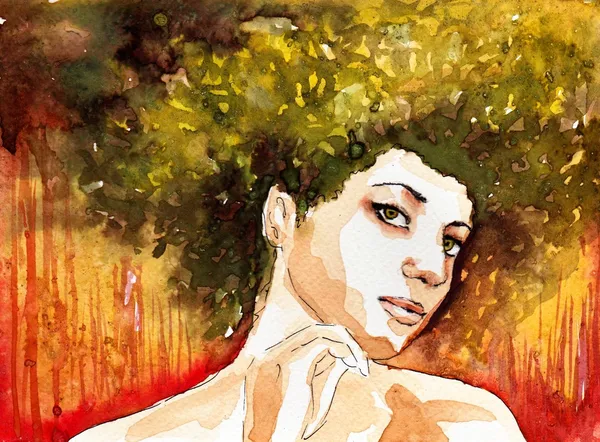 Illustration of a green woman — Stock Image Illustration of a green woman Royalty Free Stock Images