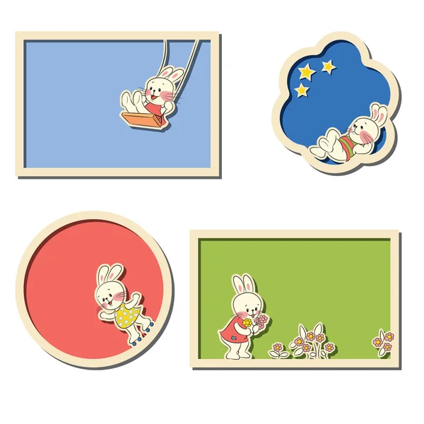 Frames with rabbits — Stock Vector
